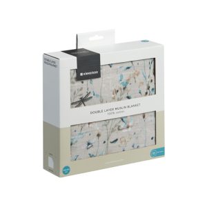دستمال دورپیچ و خشک کن دوکاره نوزاد کیکابو طرح dreamy fields grey
