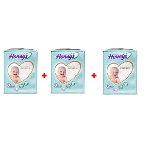 سه بسته پوشک هانیز سایز 2 کوچک ( 48 عدد) Honeys